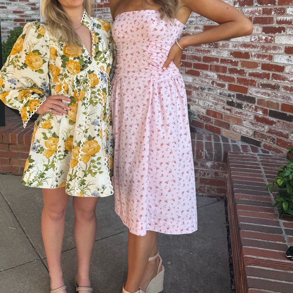Pink and red floral dress